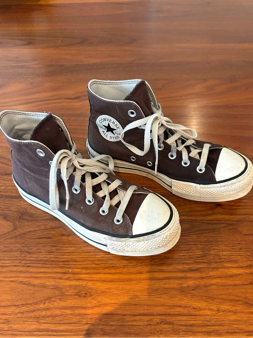 Converse Chuck Taylor High Top Sneakers - Brown and White